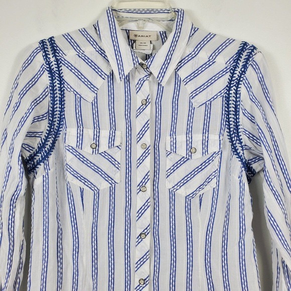 Ariat Womens Angie Button Up Western Shirt Embroidered Long Sleeve White Size M - Picture 4 of 13
